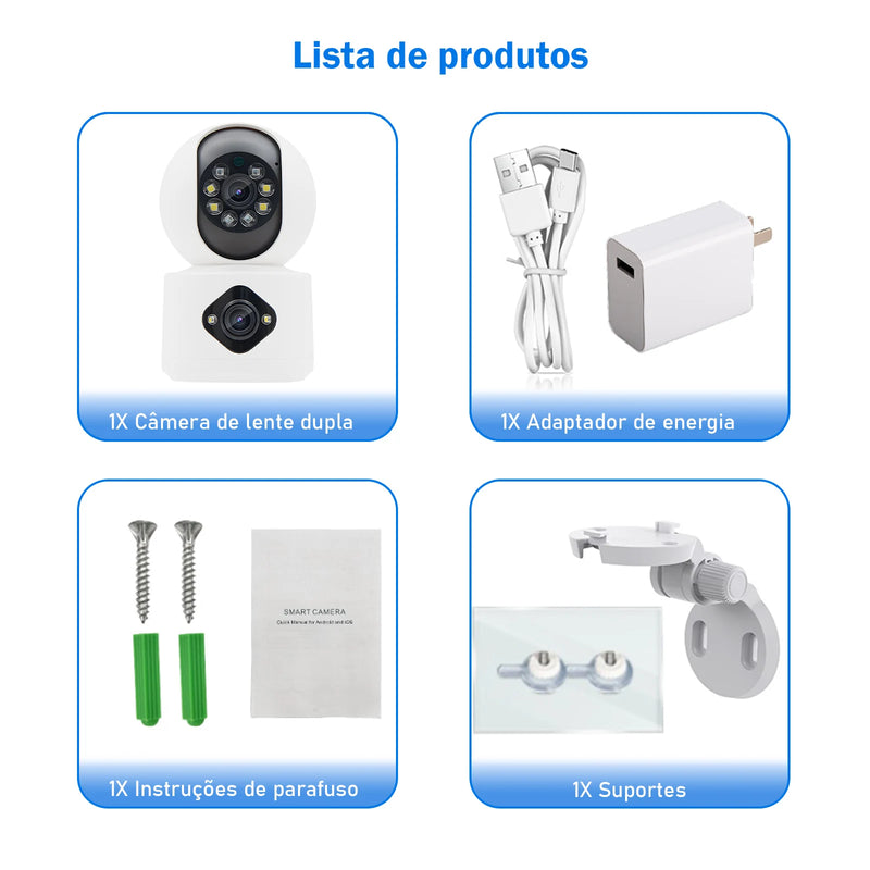 Câmera de Monitoramento Interno COIBEU com Tecnologia de Dupla Câmera