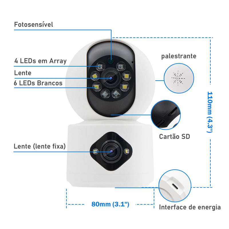 Câmera de Monitoramento Interno COIBEU com Tecnologia de Dupla Câmera